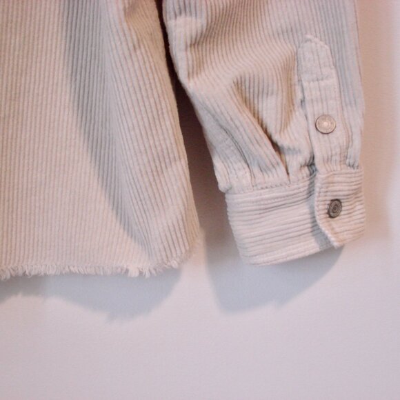 Zara Cream Beige Corduroy Shirt Jacket Relaxed Fit Snap Front Size XL - Picture 15 of 15